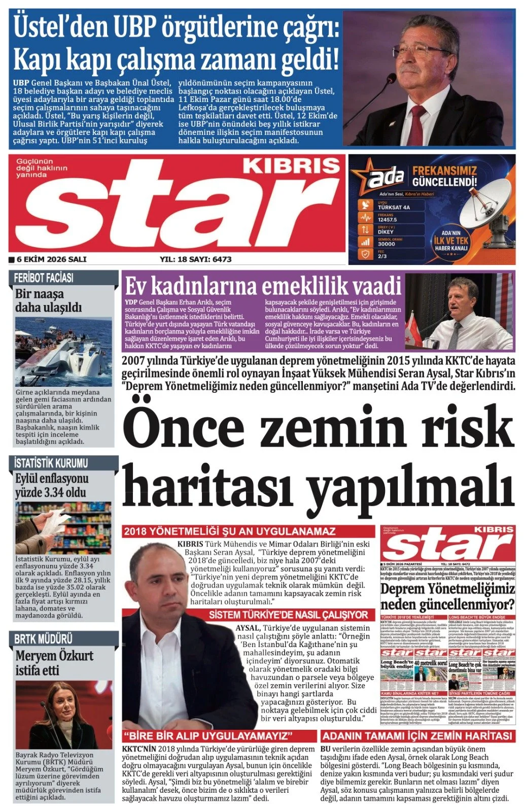 Star Kıbrıs - 6 Ekim 2026