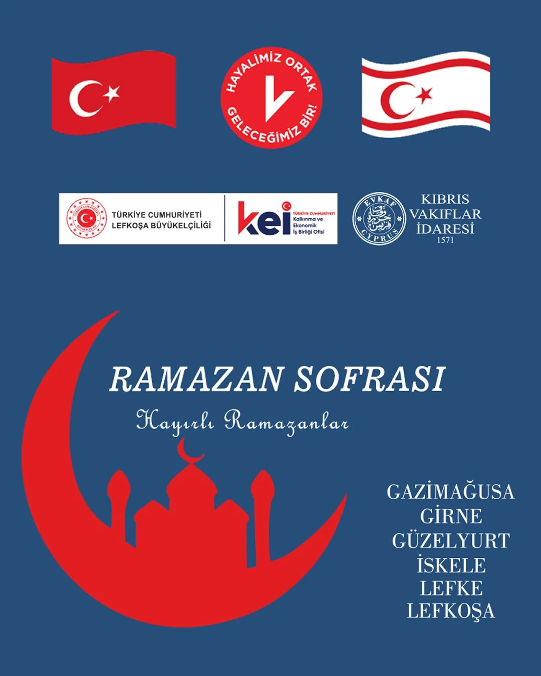 Ramazan ayı boyunca KKTC’de 17 sabit, 48 gezici noktada 227 bin kişiye iftar verilecek