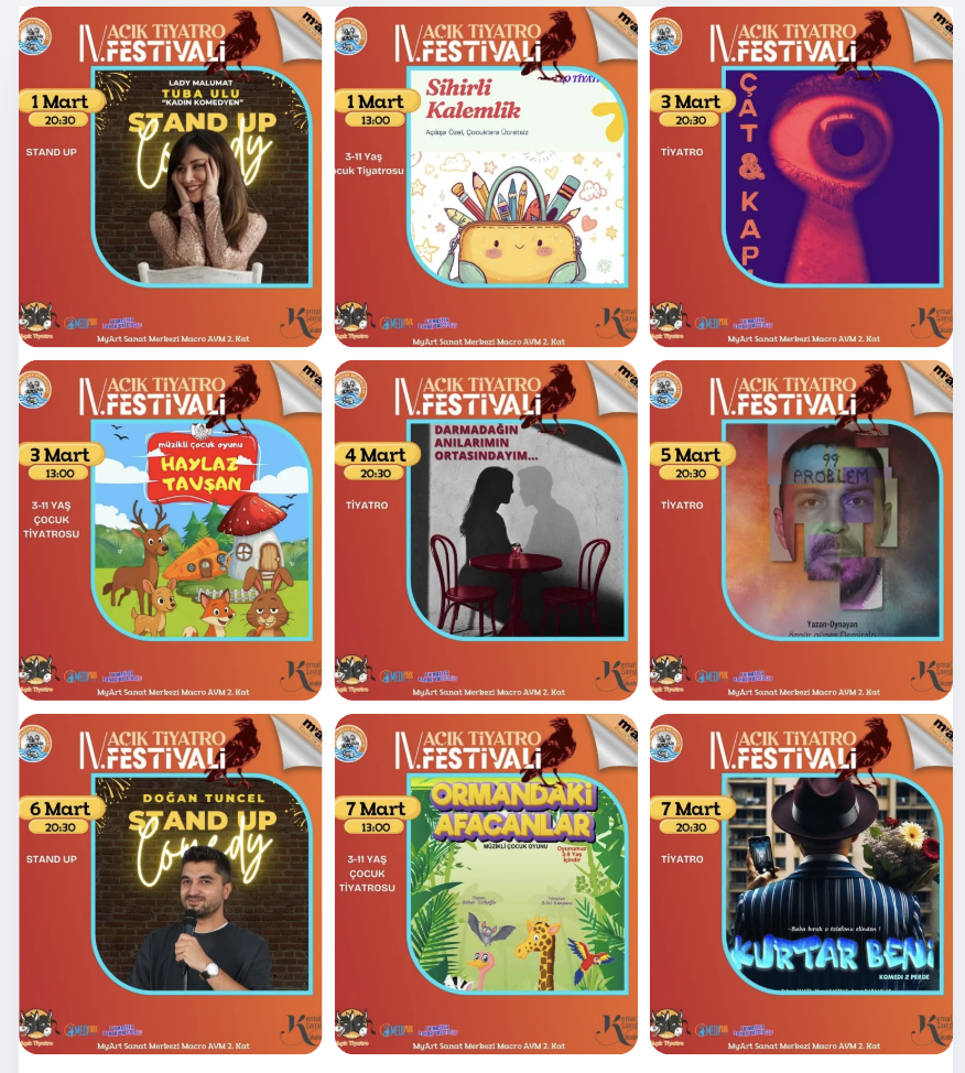 Mağusa’da IV. Açık Tiyatro Festivali MyArt sahnesinde başlıyor