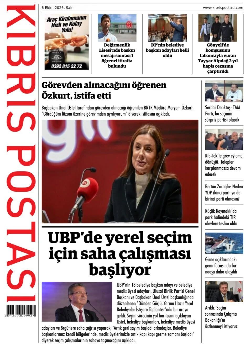 Kıbrıs Postası - 6 Ekim 2026