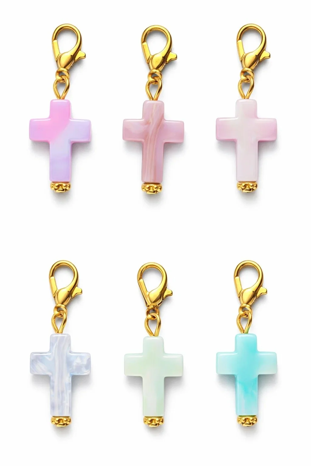 Cross colored charm
