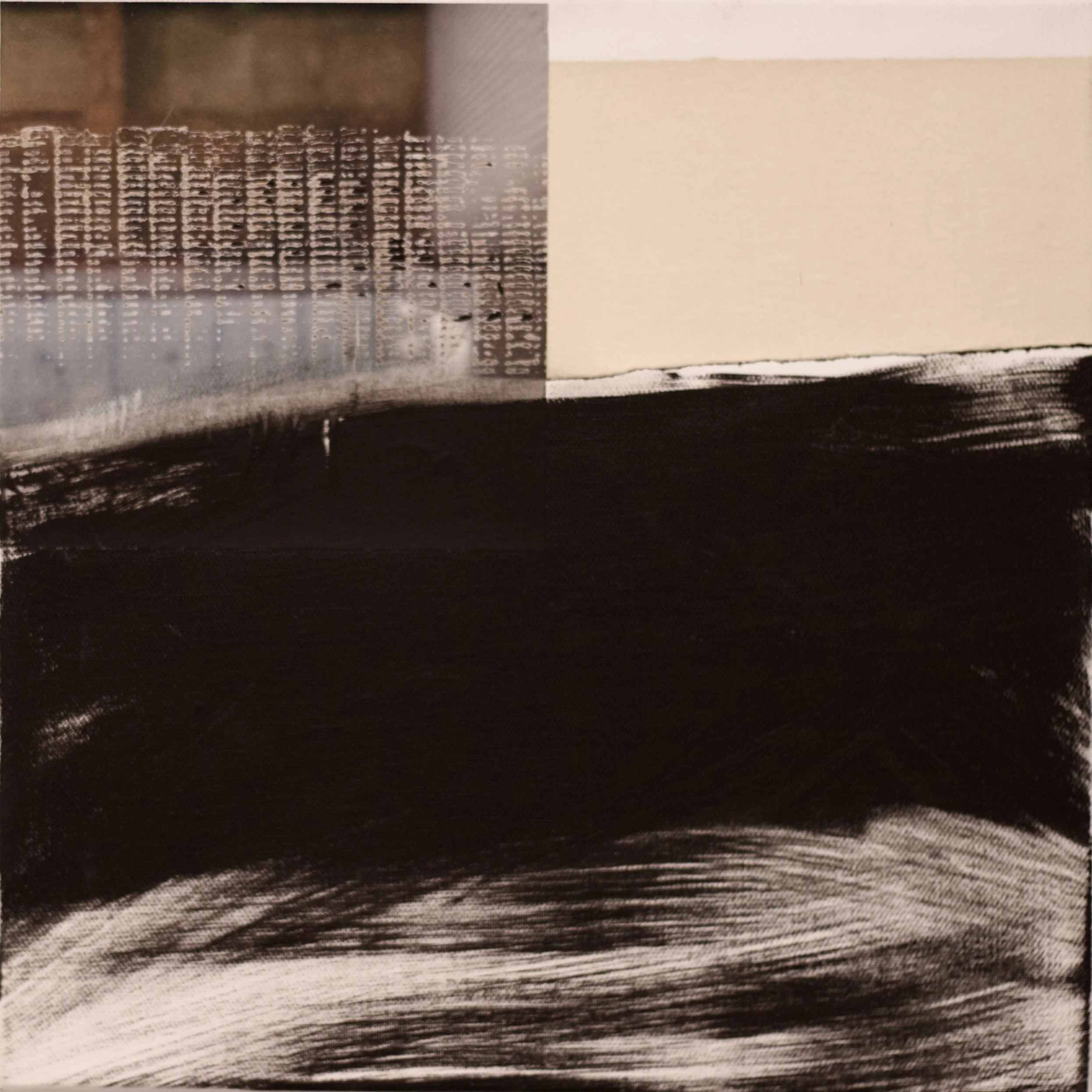 Untitled 2023, Acrylic and collage on canvas, 30 x 30cm