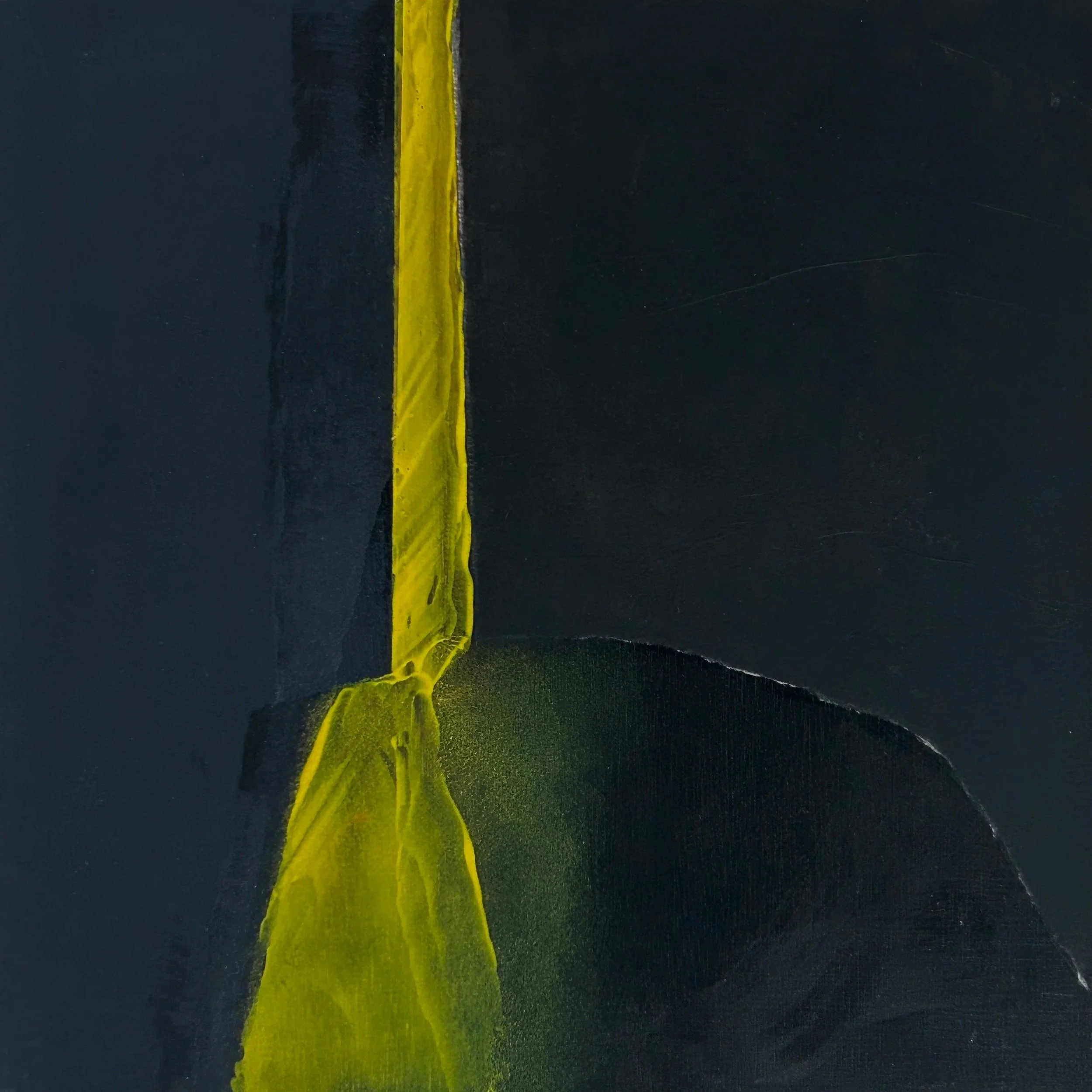 Untitled 2024, Acrylic and collage on board, 25.5 x 25.5cm