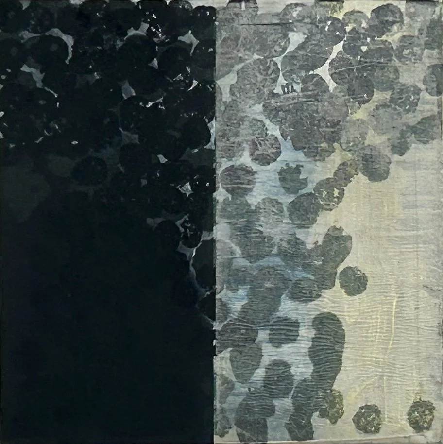 Untitled, 2025, Acrylic and collage on canvas, 30 x 30cm