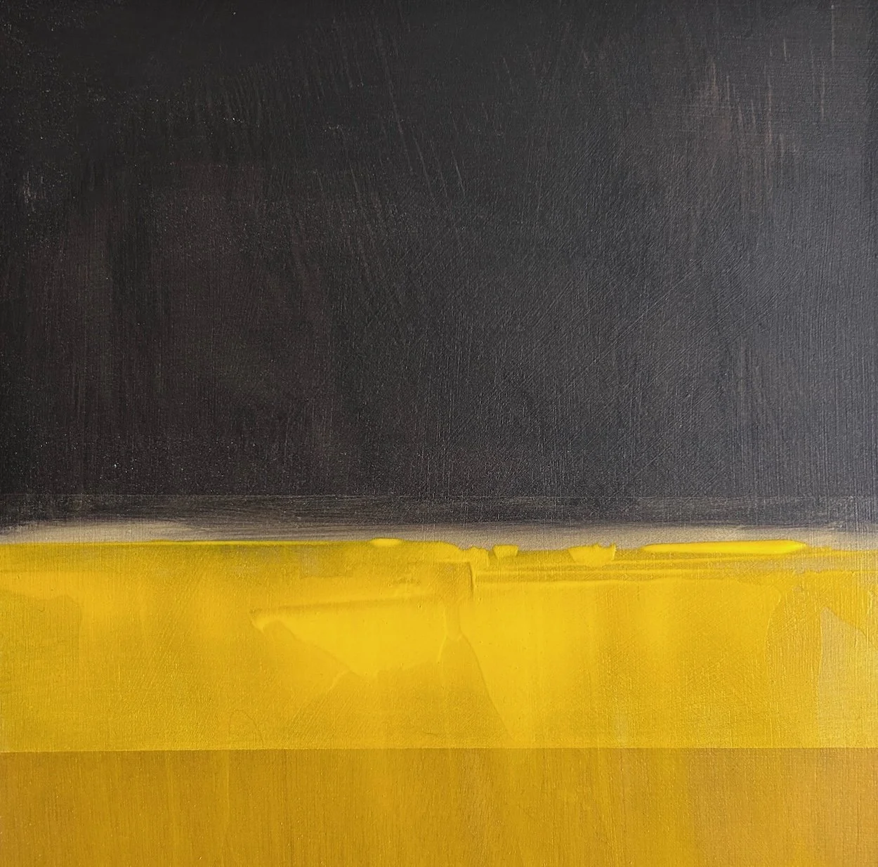 Yellow and Black 2023, Acrylic on board, 25.5 x 25.5cm