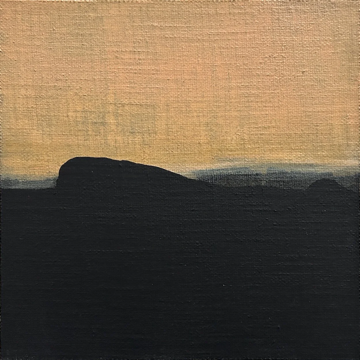 Slippage 2023, Acrylic and fabric on board, 25.5 x 25.5cm