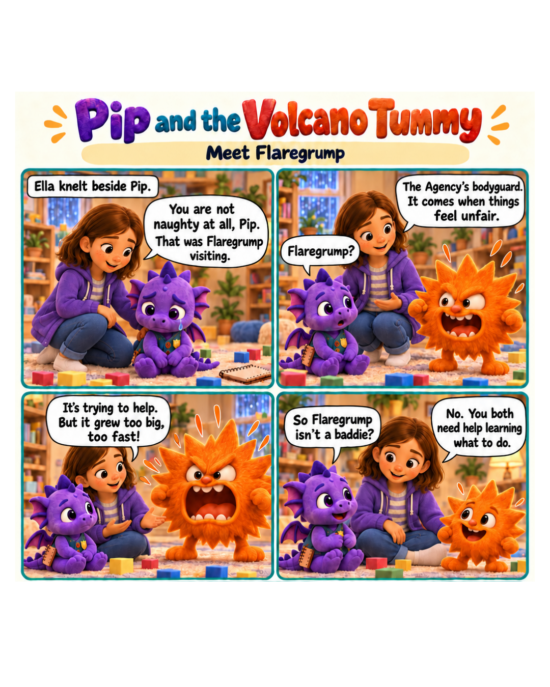 Pip and the Volcano Tummy | The Flaregrump Files, Case 1 | Printable Comic Story