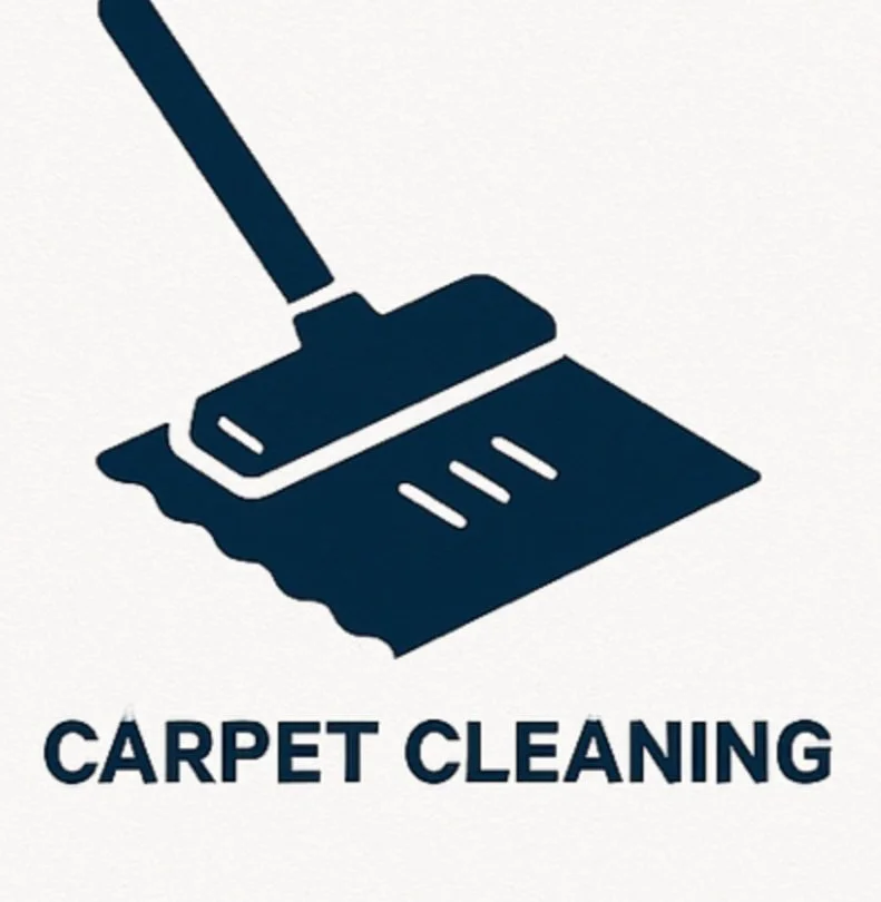 Icon of a mop with water droplets, along with the text 'Carpet Cleaning'.