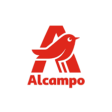 Logotipo de Alcampo con un pájaro estilizado en color rojo