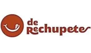 Logotipo con un círculo naranja y una sonrisa blanca, seguido del texto 'de Rechupete'