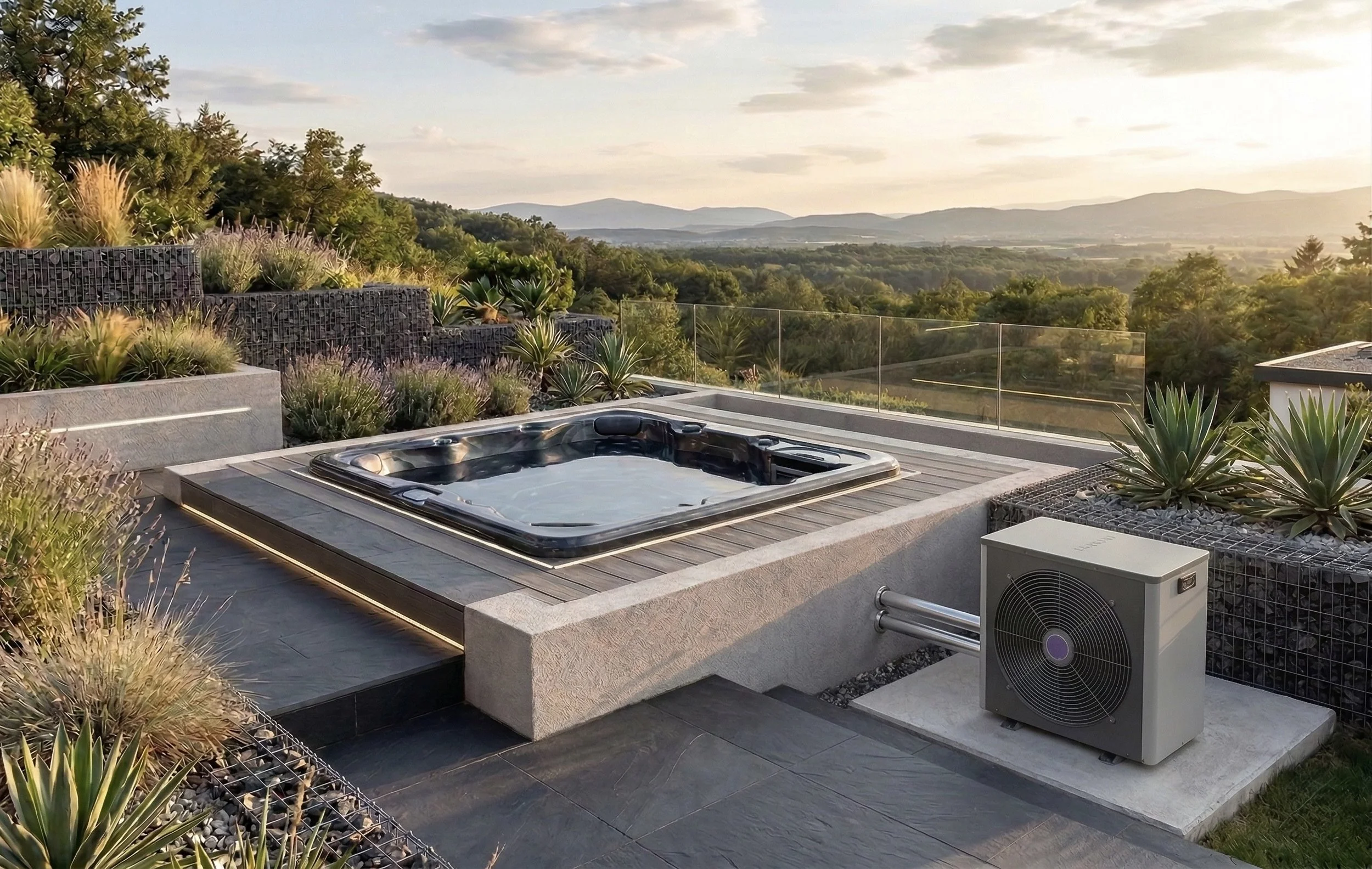 Wärmepumpen Installation für einen Whirlpool von ACQUA SPA.