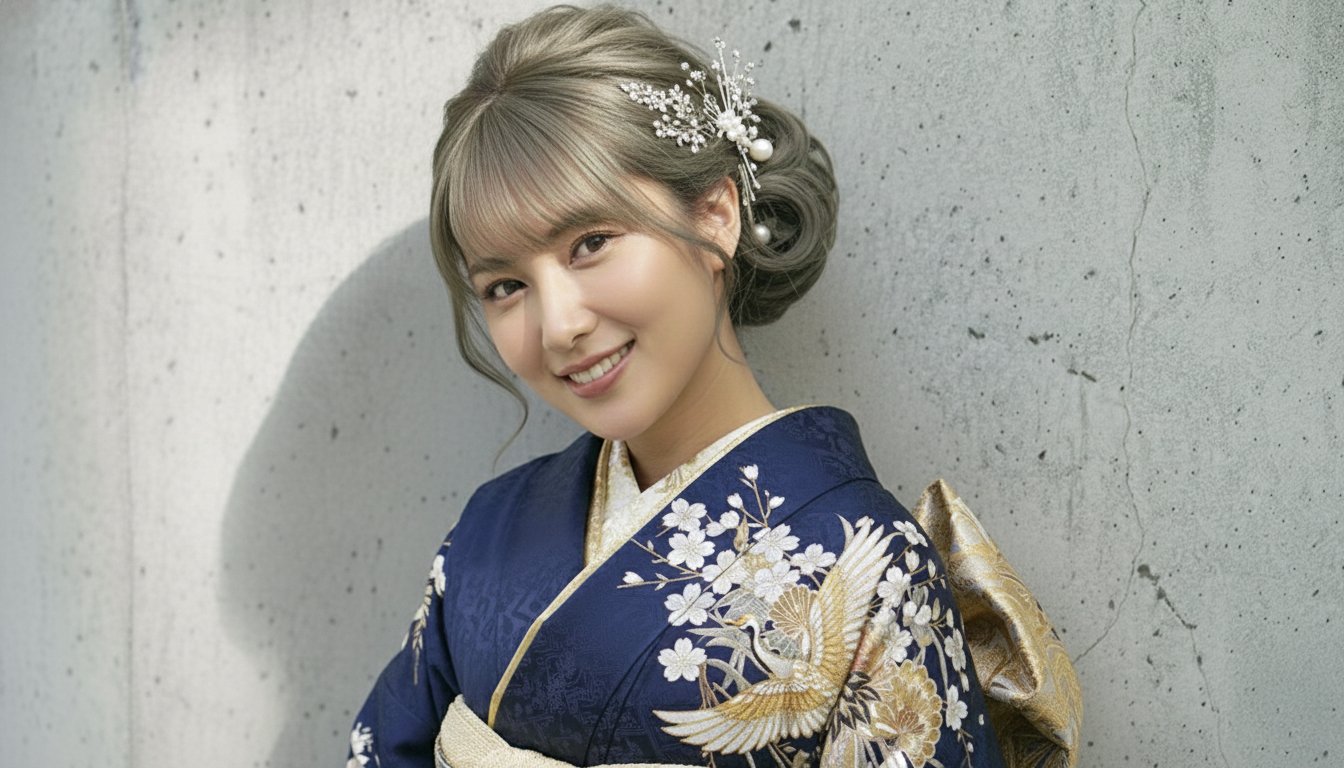 着物を着た女性のポートレート