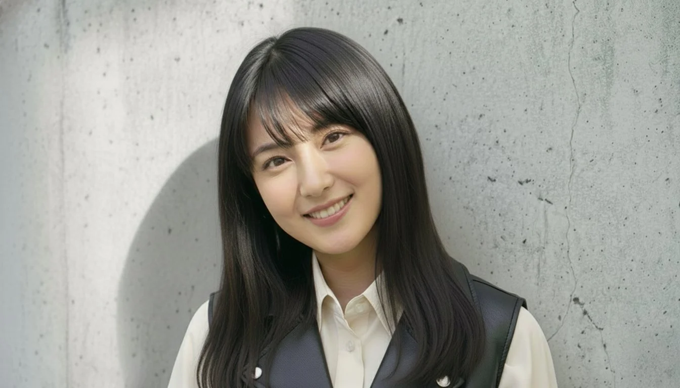 笑顔の若い女性モデルのアップ写真。