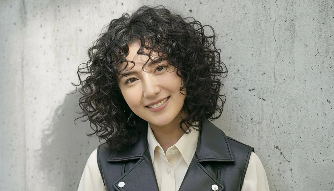 笑顔の若い女性の肖像写真、中国の白い壁の背景