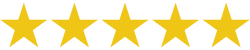 Five gold stars in a row