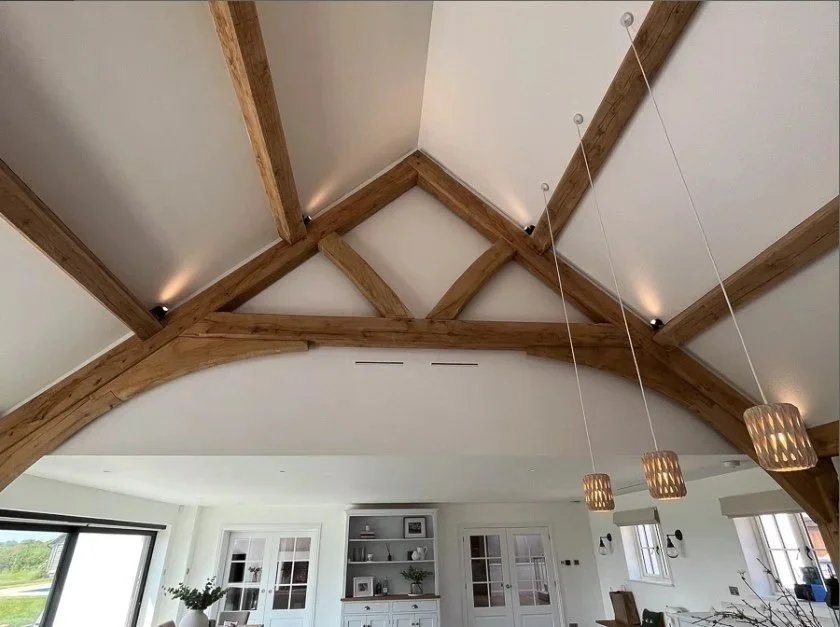 Oak Frame Extension with Sling Brace Trusses