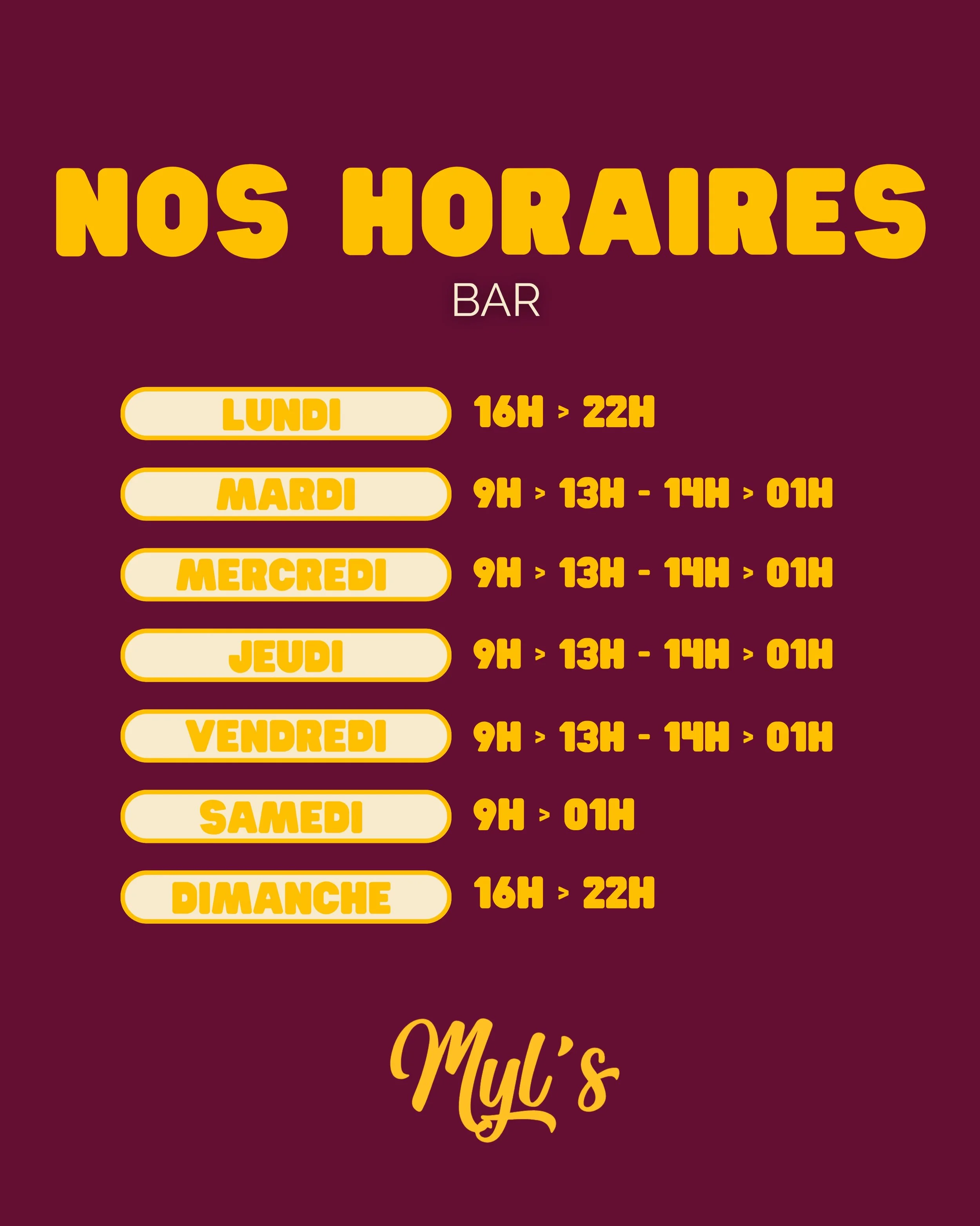 On a fait simple : on ouvre tous les jours.

Du lundi au dimanche,
on est l&agrave; pour vous accueillir.

📍 Nouveaux horaires &agrave; d&eacute;couvrir ici.

#lemyls #passinsarandon #7j7 #baravin

L&rsquo;abus d&rsquo;alcool est dangereux pour la s