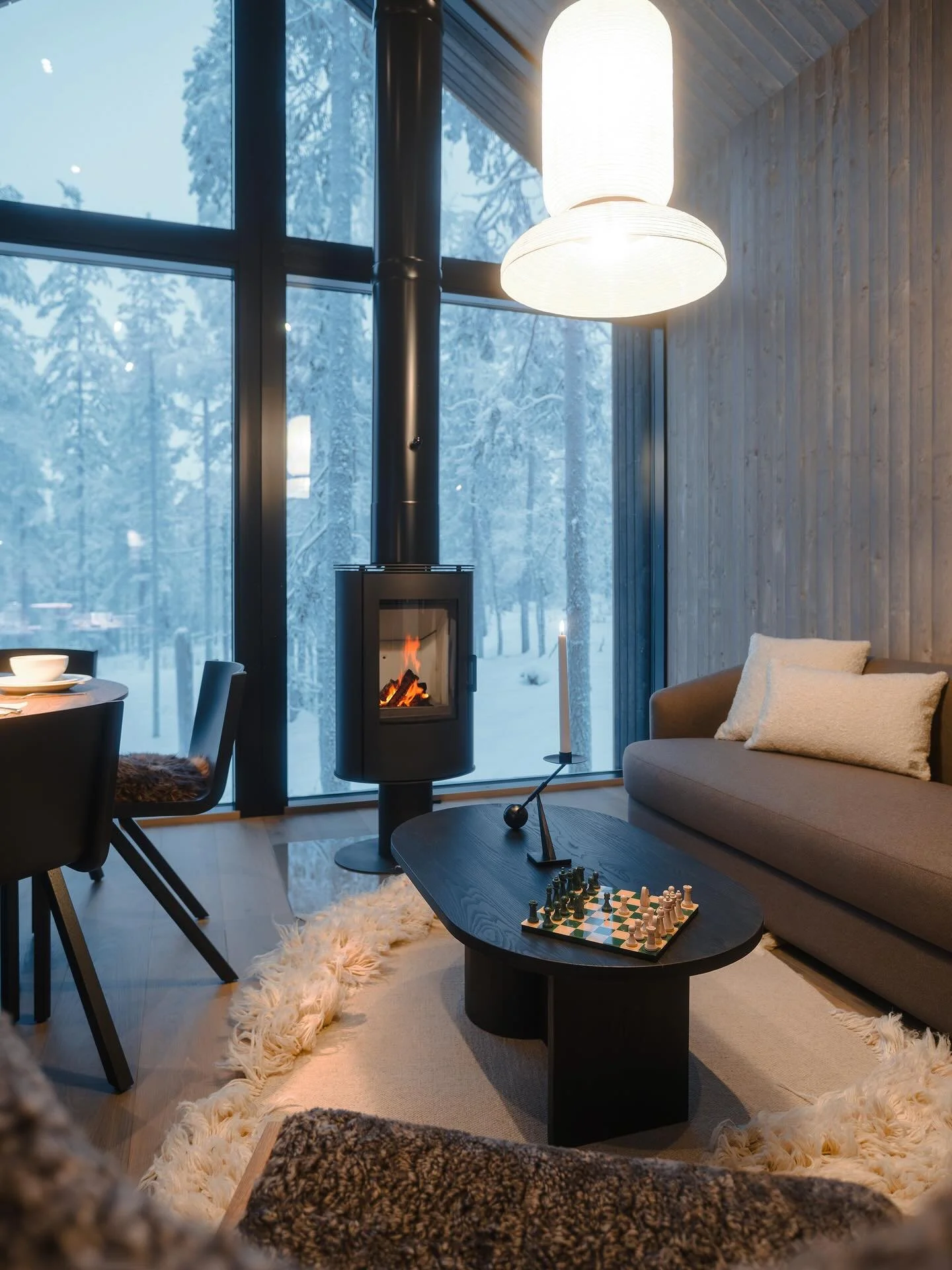 In our villas, you&rsquo;ll find a cozy living room with designer furniture, a relaxing atmosphere, and beautiful, calming views of the forest. ✨

#visitlevi #visitlapland #northsuites #northsuiteslevi 

Aurora borealis, northern lights, Finnish Lapl