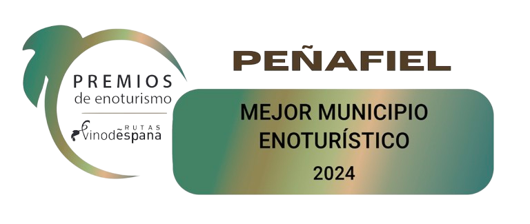 Certificado de premio a Peñafiel como Mejor Municipio Enoturístico en 2024, organizado por Premios de Enoturismo y Rutas de España.