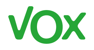 Logo de la empresa Vox en letras verdes.