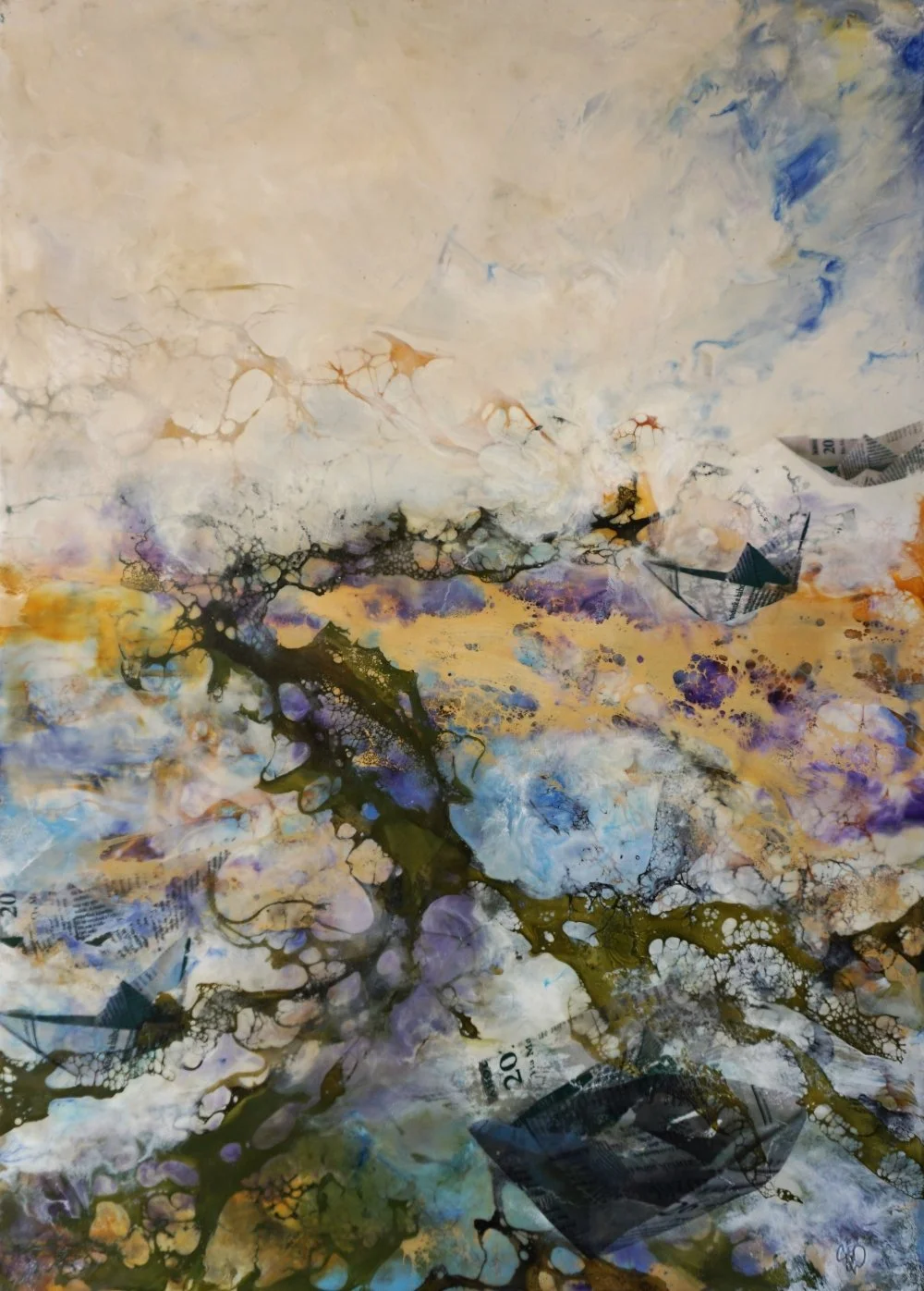 stork-dora_drifting-evidence_2026_encaustic-shellac_70x50_available.jpg