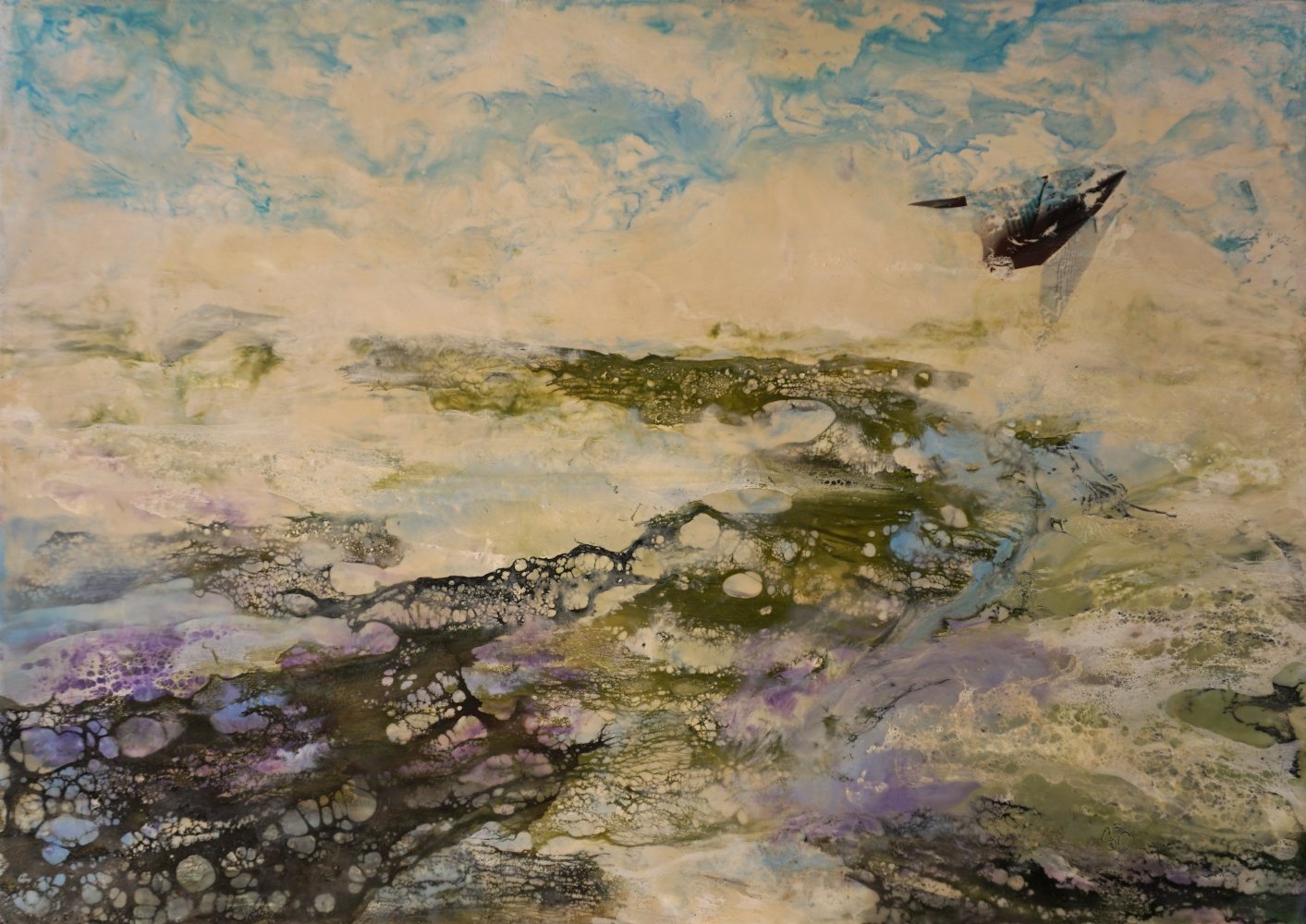 stork-dora_floating-field_2025_encaustic-shellac-50x70_available.jpg