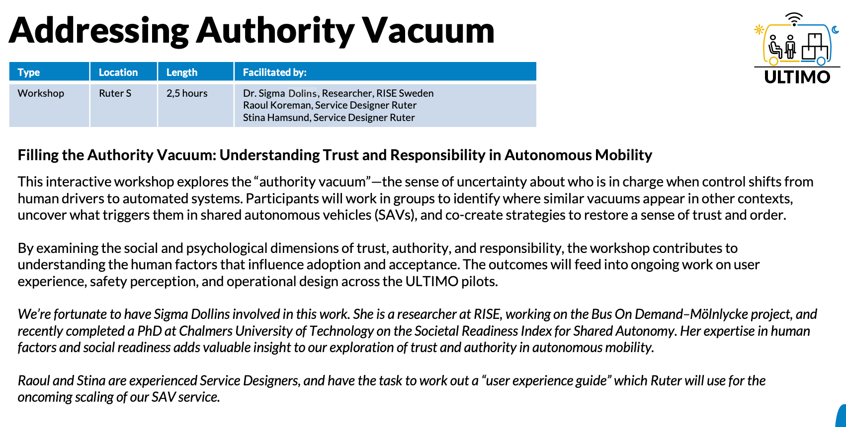 Ultimo - Authority Vacuum Workshop, Nov 25 2025