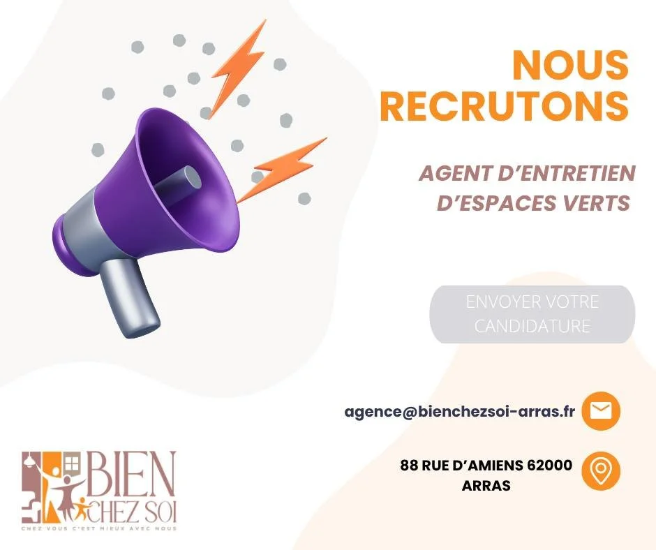 🌿 Nous recrutons un(e) agent d'entretien des espaces verts sur le secteur de Croisilles !

Missions : tonte, taille, d&eacute;sherbage et entretien g&eacute;n&eacute;ral des jardins.

✔ Exp&eacute;rience souhait&eacute;e
✔ Permis B et v&eacute;hicul
