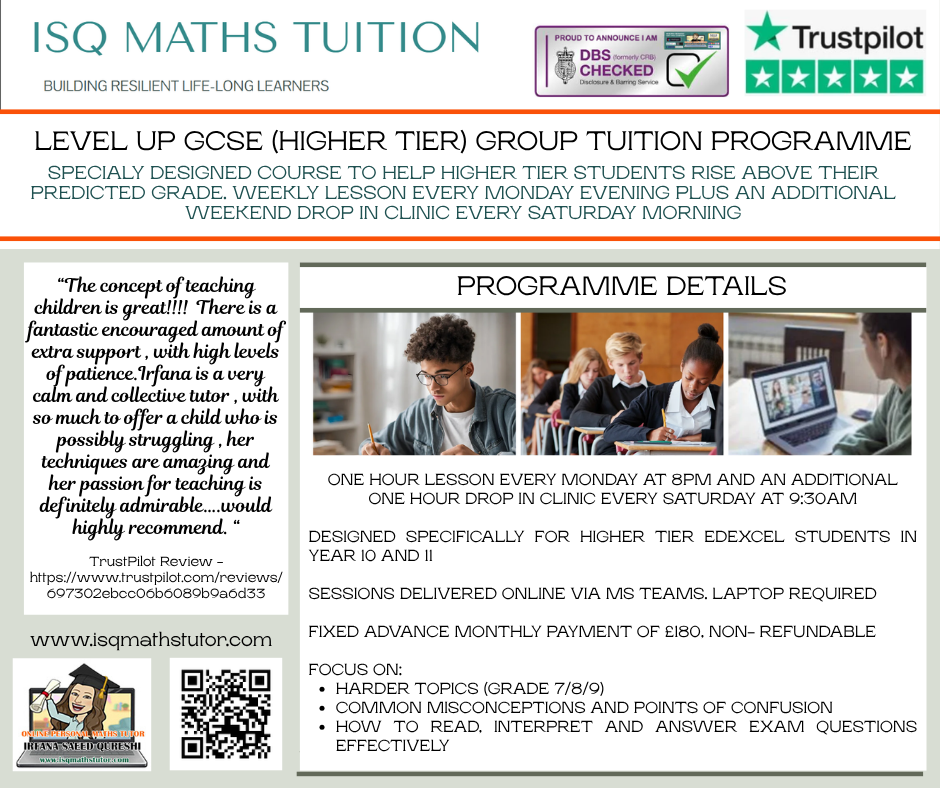 Level Up GCSE (Higher Tier) group tuition programme
