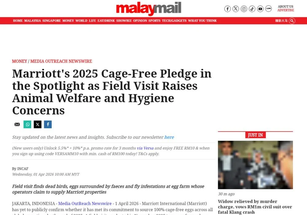 Screenshot of article on Malay Mail
