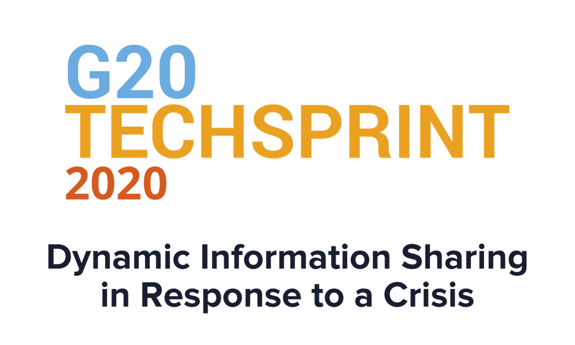G20 Tech Sprint 2020 logo with subtitle "Dynamic Information Sharing in Response to a Crisis"
