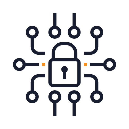 Illustration of a padlock with connected circuit lines, symbolizing cybersecurity or digital security.