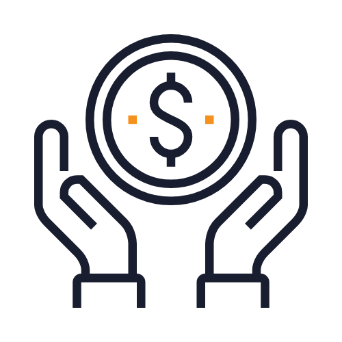 Illustration of hands holding a coin with a dollar sign, symbolizing financial support or donation.