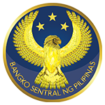 Seal of the Bangko Sentral ng Pilipinas featuring a golden eagle with outstretched wings, surrounded by stars and a ribbon with the bank's name