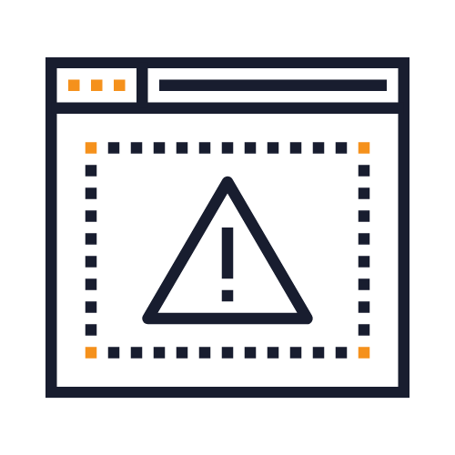 Error or warning message displayed within a computer window.