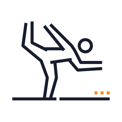 SFlexibility - Line art illustration of a person leaning forward with hands on the ground.