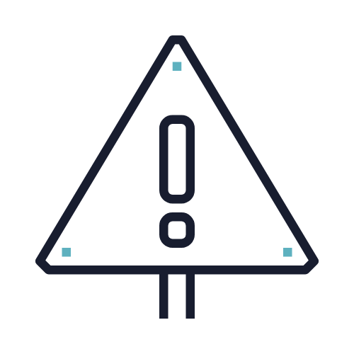 Roadwork warning sign with an exclamation mark inside a triangle.