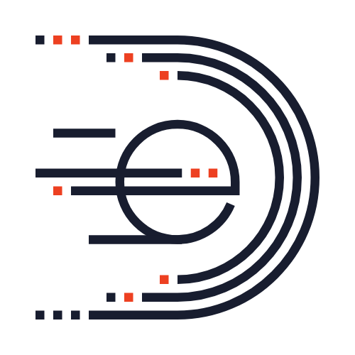 Stylized illustration of a human eye with circuit-like lines and red accents.