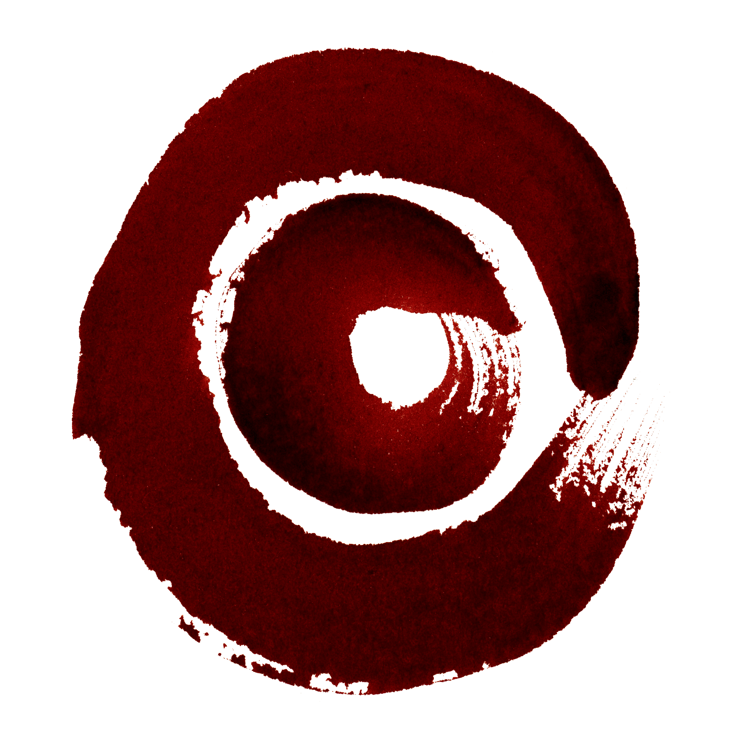 Earth Embers Oracle Logo Close-up of a spiral pattern with red, white, and brown colors