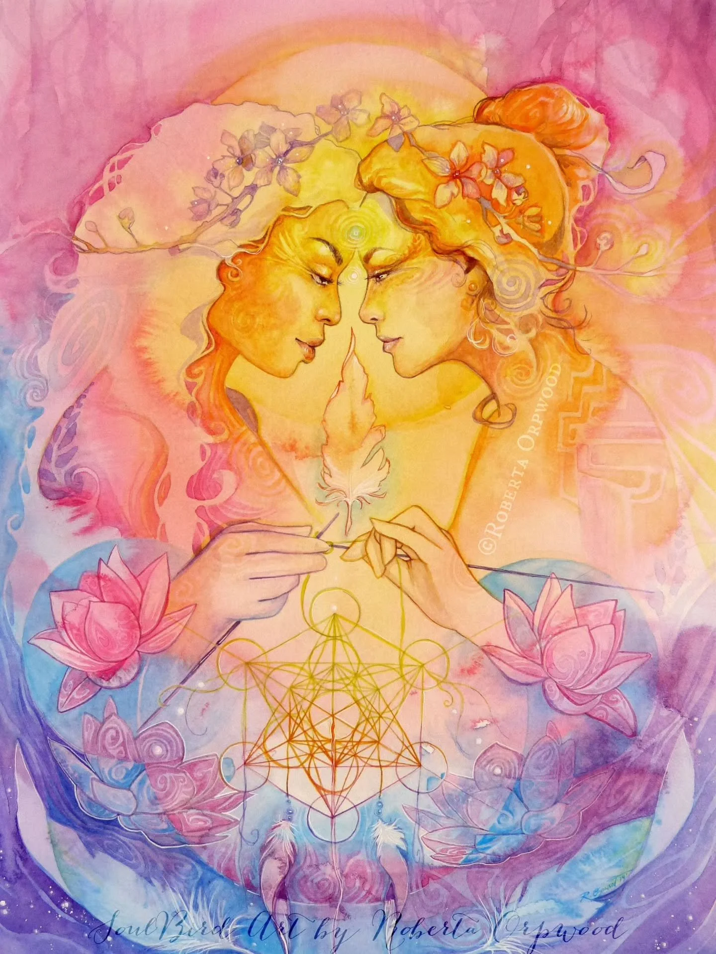 Together
We weave the World
Into Harmony ✨️

Aet: Soul Sister Awakening 
Artist: Roberta Orpwood 
Medium: Watercolour
Prints available ♡ 

#healtheworld #makeitabetterplace #soulwork #love