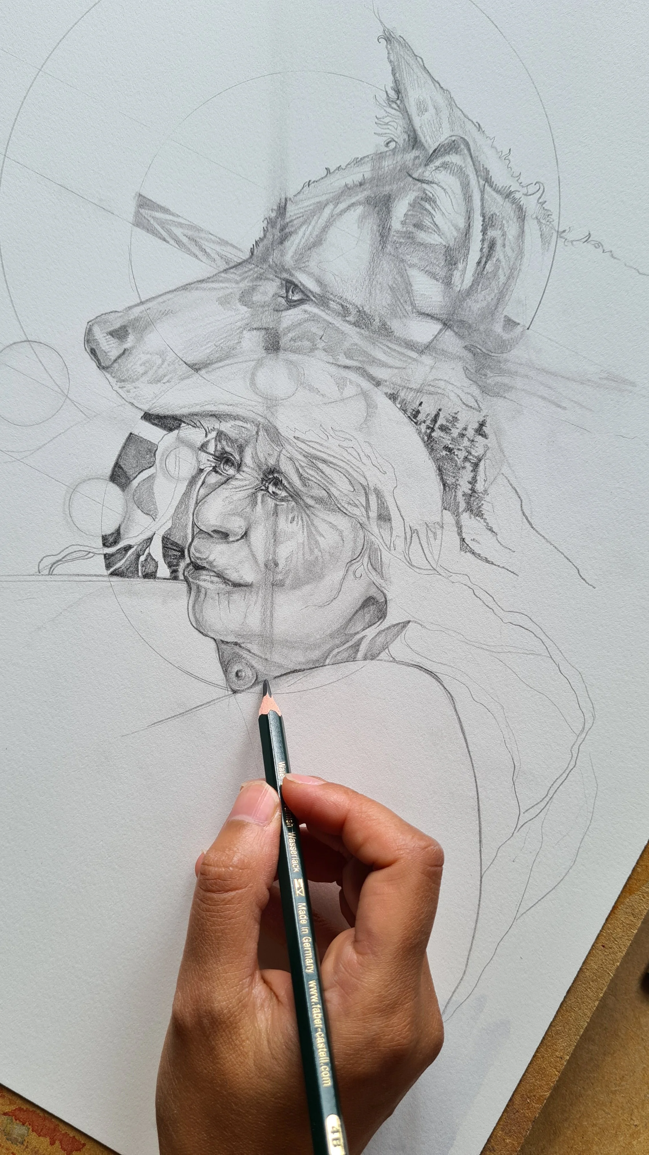 Grandmother Lone Wolf Sketch by SoulBird Art.jpg