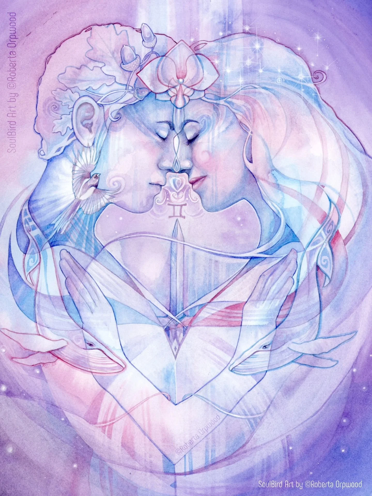CONNECTED ✨️ 

Watercolor illustration from The Tree of Life Oracle 
Limited edition artist signed prints available upon request 🙏🏽 

Email: soulbirdart@hotmail.com 

💜