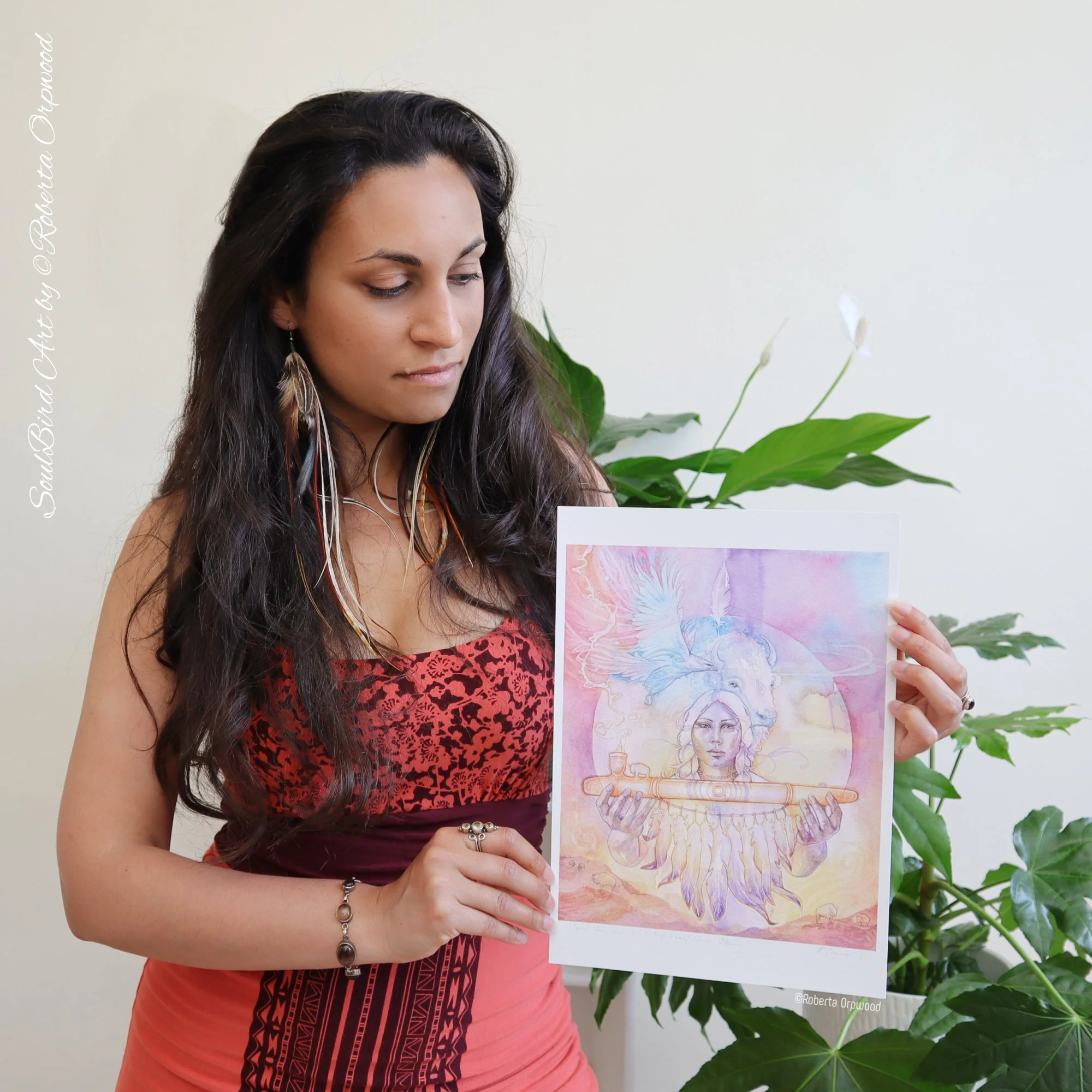 Roberta Orpwood with her art White Buffalo.jpg