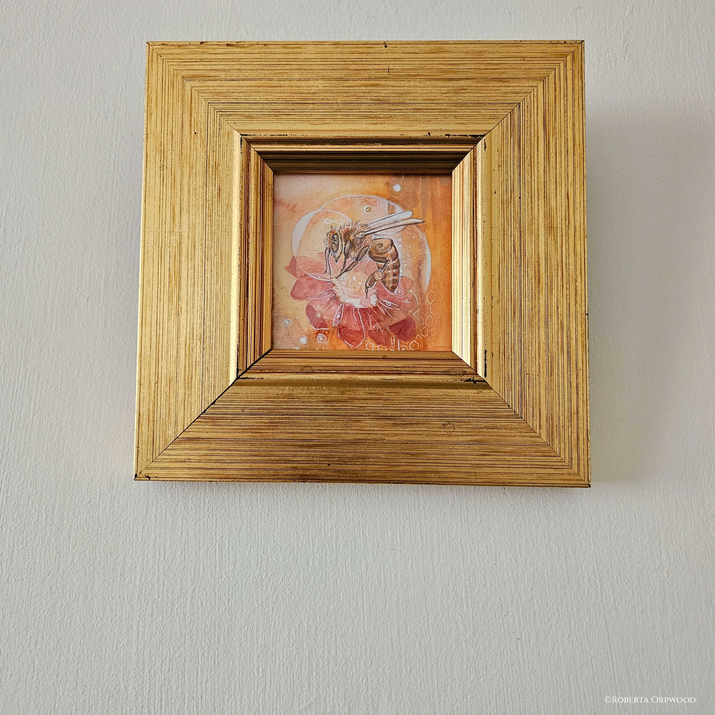 Honey Bee Painting framed on wall.jpg
