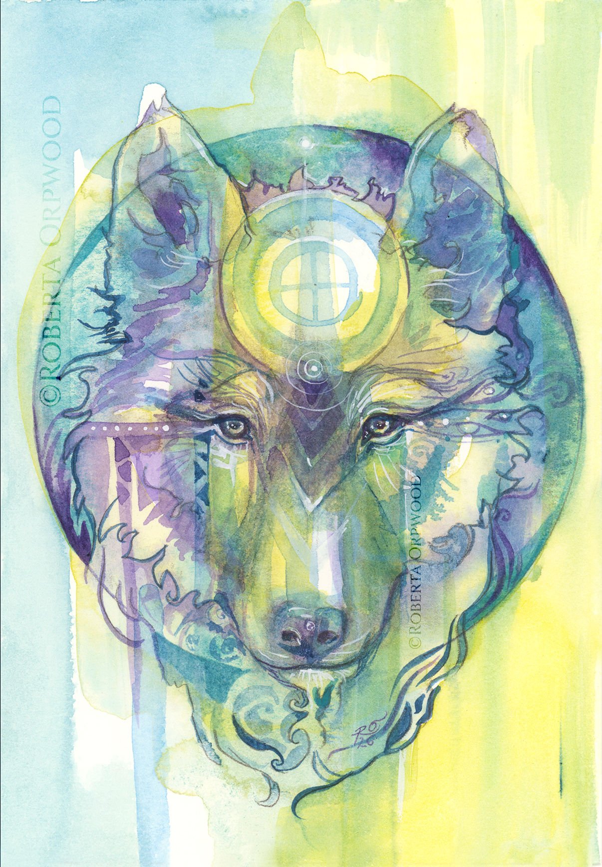 Forest Wolf Original Watercolour Painting