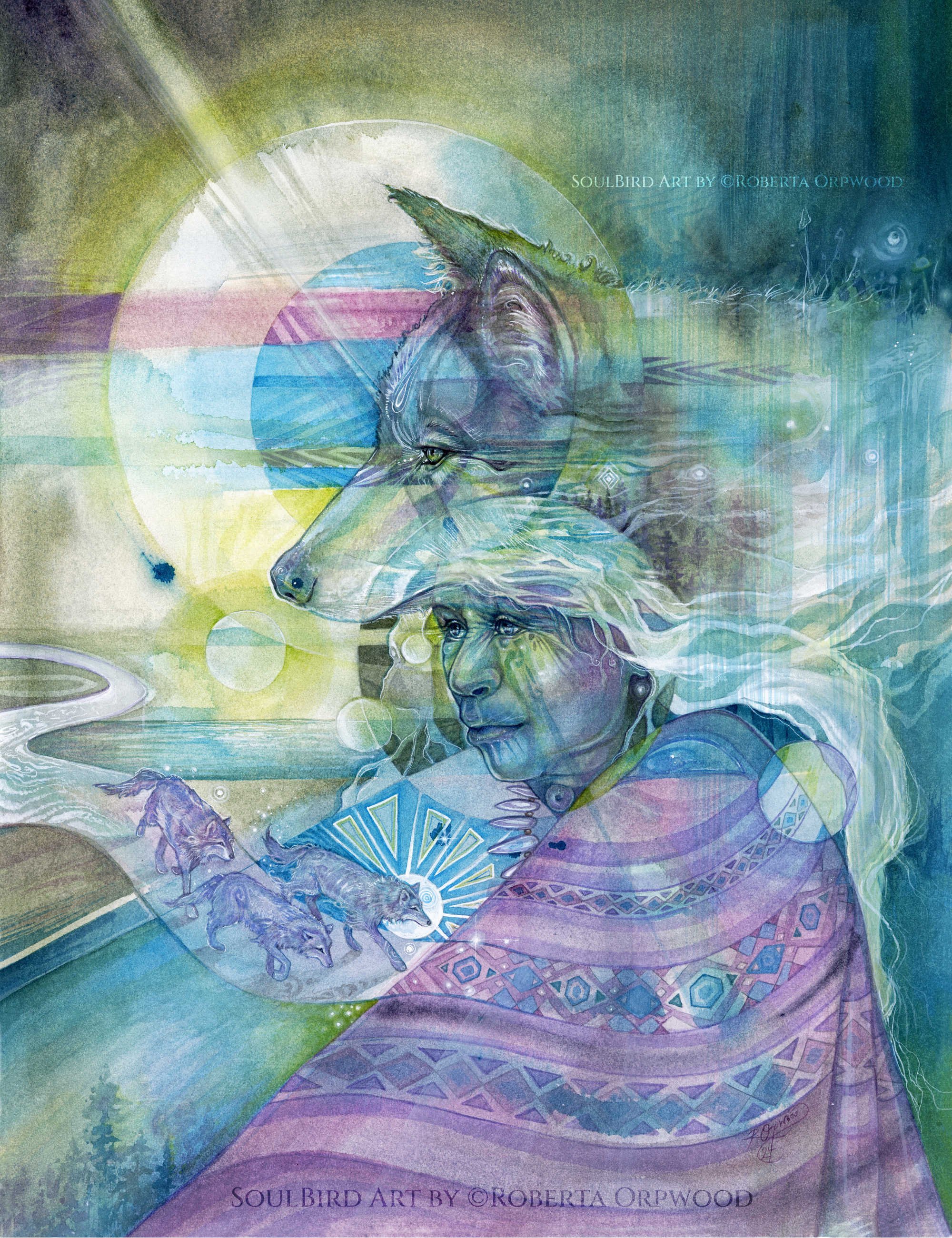 Grandmother Lone Wolf – Shamanic Wolf Art Print