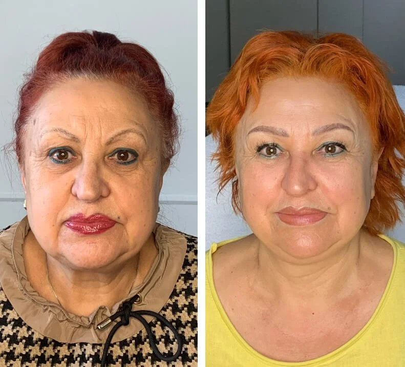 Výsledky makeoveru klientiek v kozmetickom salóne Olyva Beauty, Bratislava – kompletná premena vzhľadu.