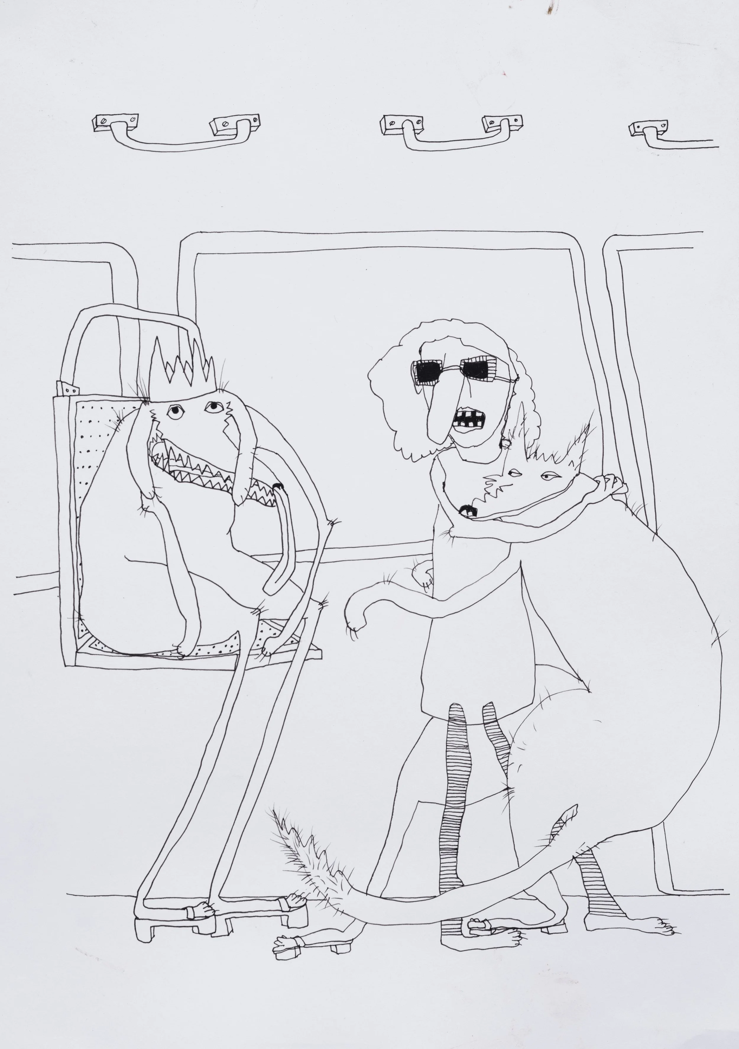 Série Le Métro, 2014 | Rotring Isograph on cardboard paper | 29x21cm