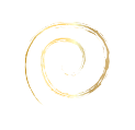 A gold spiral design on a black background.