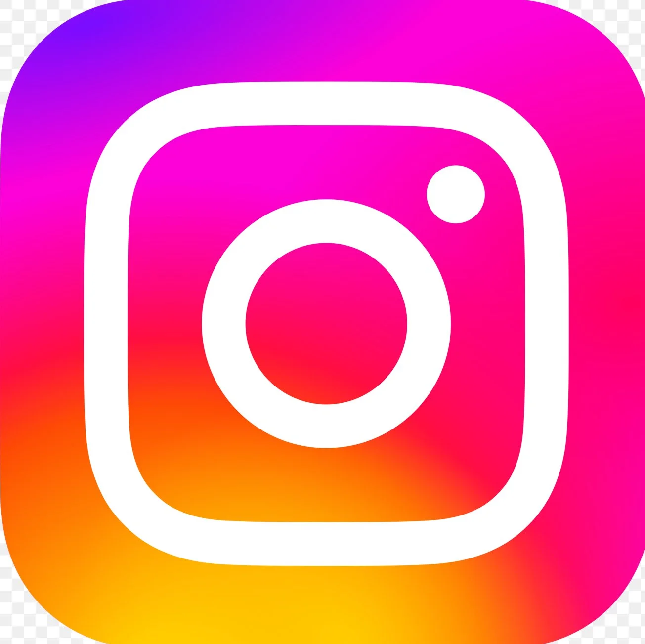 Instagram logo with a gradient background of pink, purple, orange, and yellow.